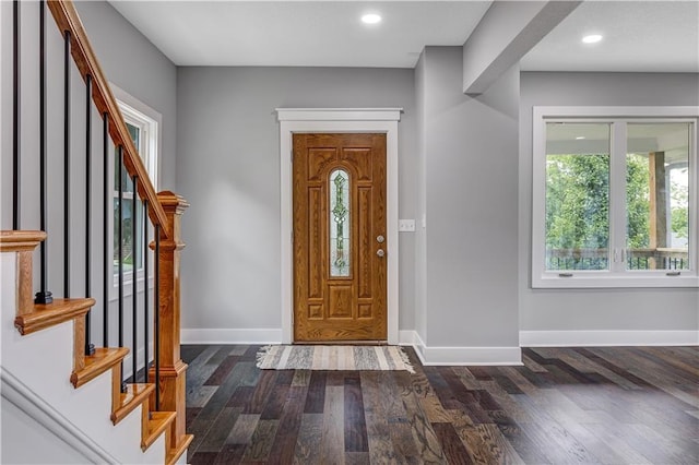 foyer featuring dark hardwood / wood-style flooring