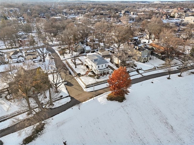 view of snowy aerial view