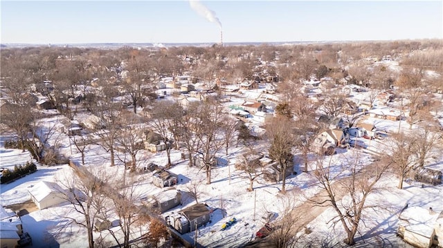 view of snowy aerial view