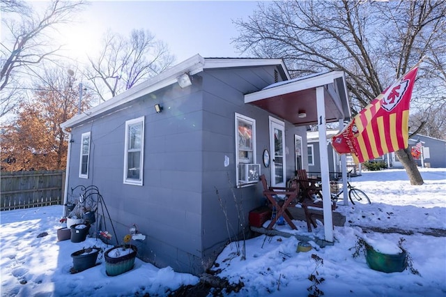 view of snowy exterior