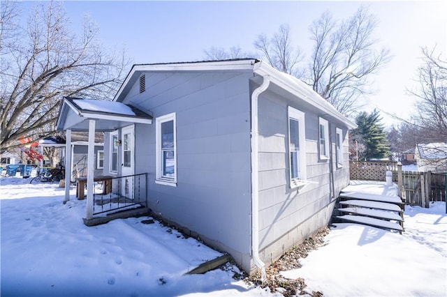 view of snowy exterior