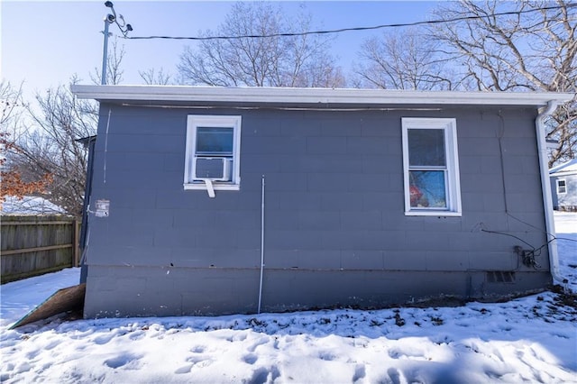 view of snowy exterior