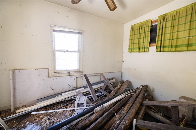 miscellaneous room with ceiling fan