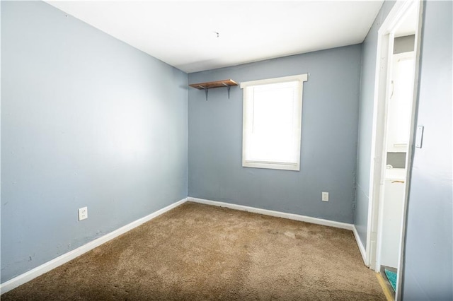 spare room featuring light carpet