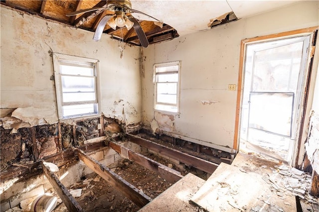 miscellaneous room featuring ceiling fan