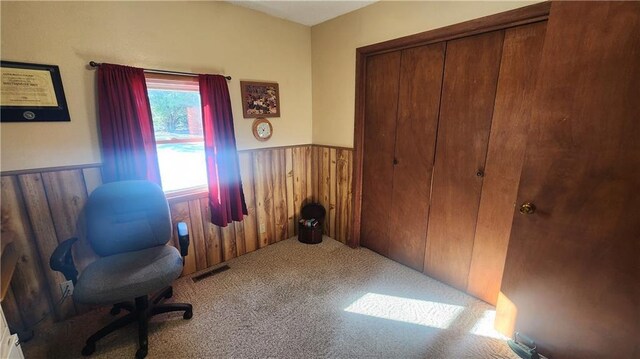 office area featuring carpet