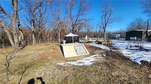 view of storm shelter