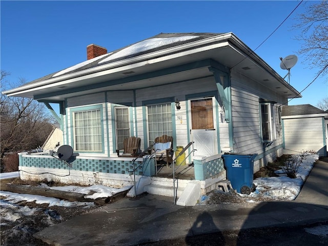 exterior space featuring covered porch