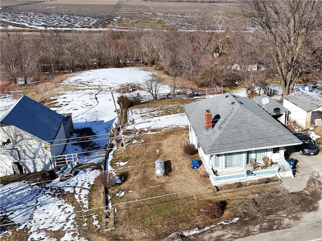 view of snowy aerial view