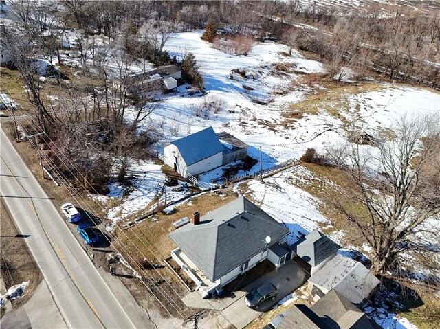 view of snowy aerial view