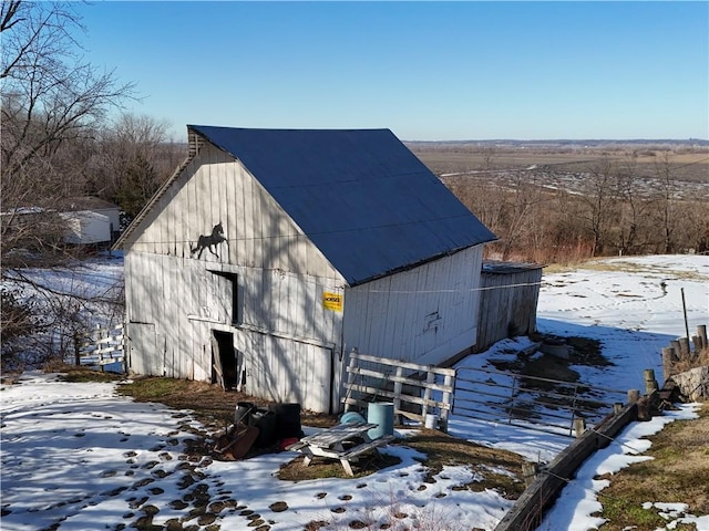 view of snow covered structure