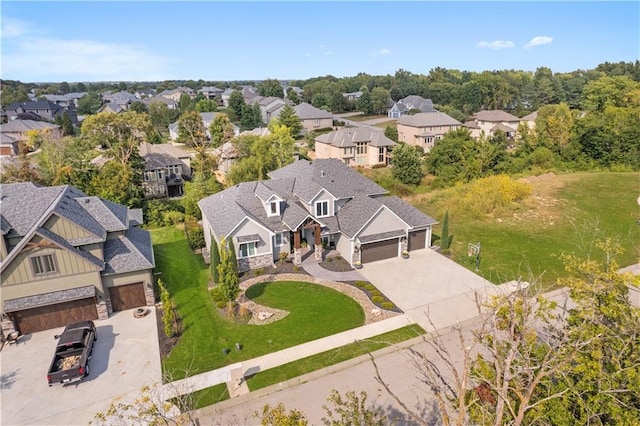 bird's eye view featuring a residential view