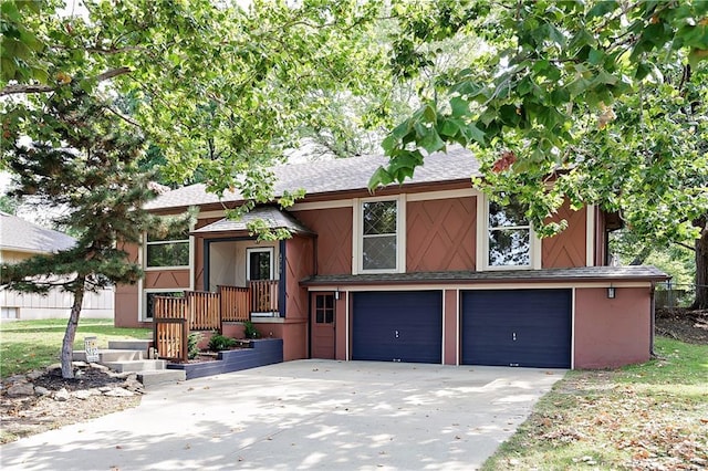 view of front of home with a garage