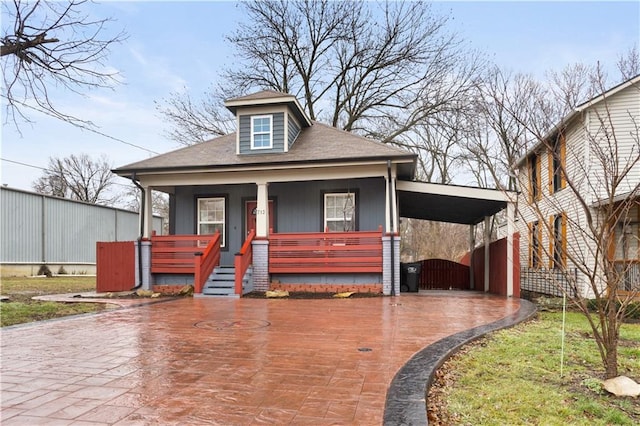 bungalow-style house featuring a porch