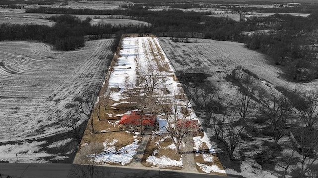 view of snowy aerial view