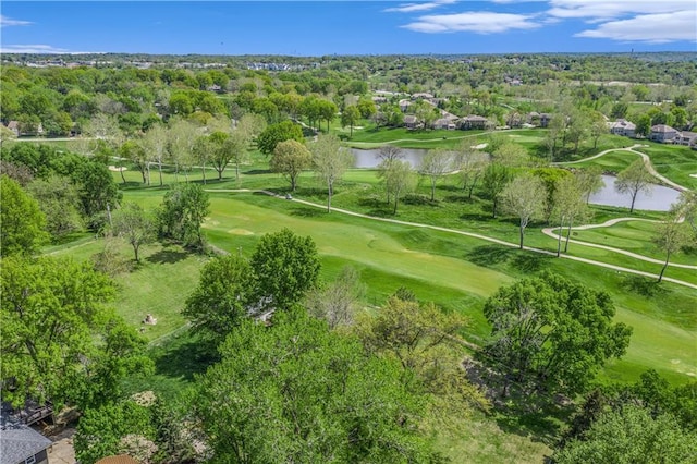10609 NW Meadow Lane Dr, Parkville, MO 64152 - bird's eye view featuring a water view and view of golf course