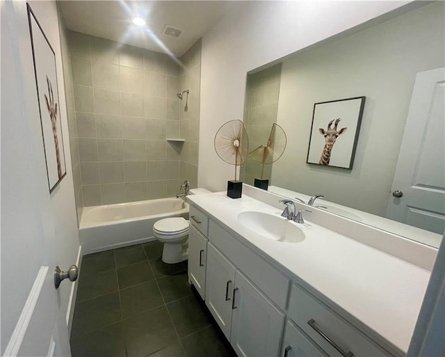 18300 Monrovia St, Overland Park, KS 66013 - full bathroom with tile patterned floors, vanity, and  shower combination
