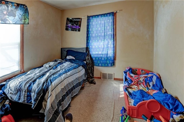 bedroom with carpet floors