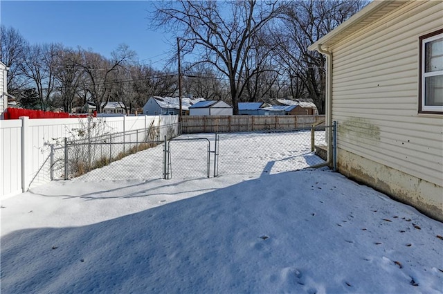 view of snowy yard