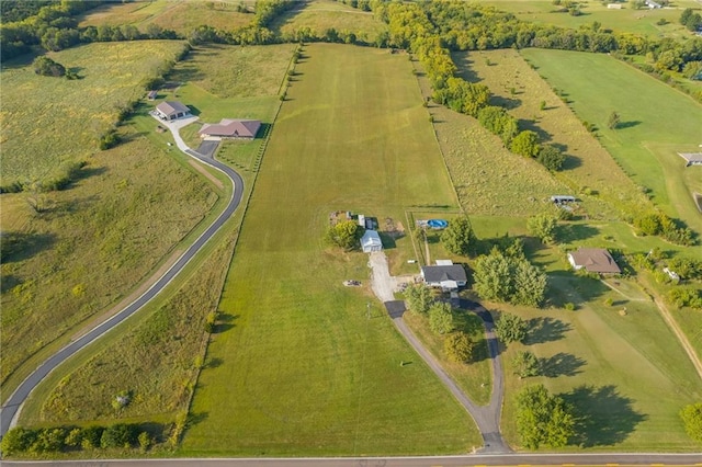 aerial view featuring a rural view