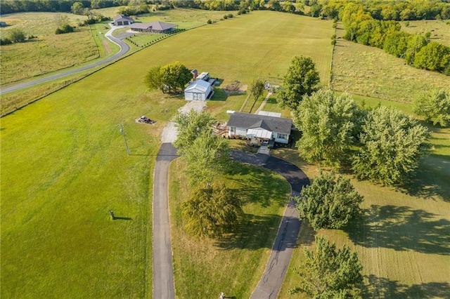 bird's eye view featuring a rural view