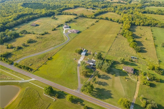 drone / aerial view with a rural view