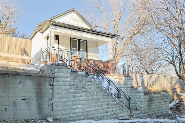 view of front of house with covered porch