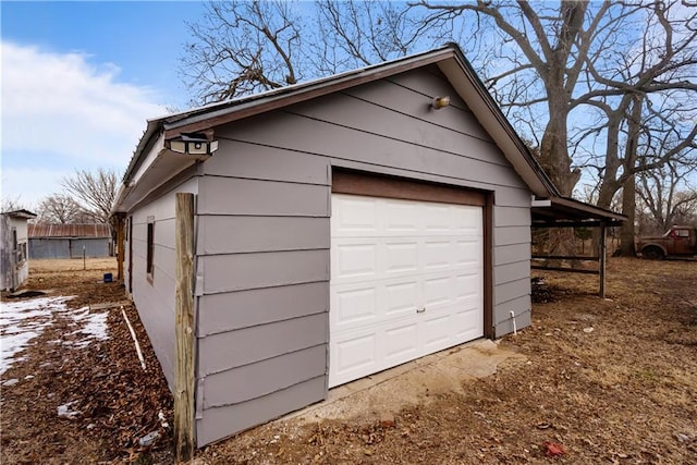 view of garage