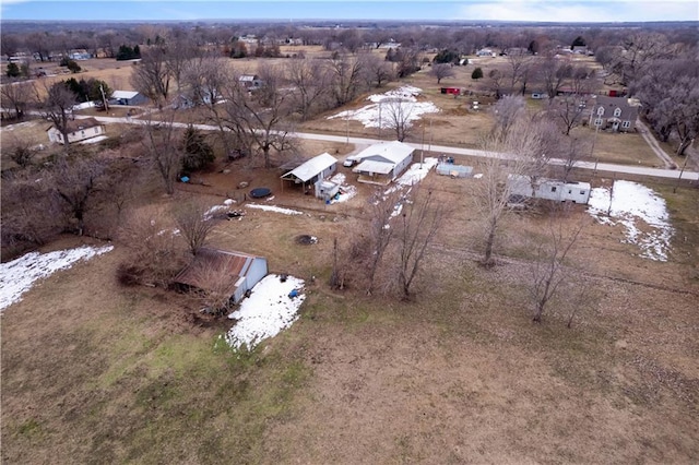 aerial view featuring a rural view