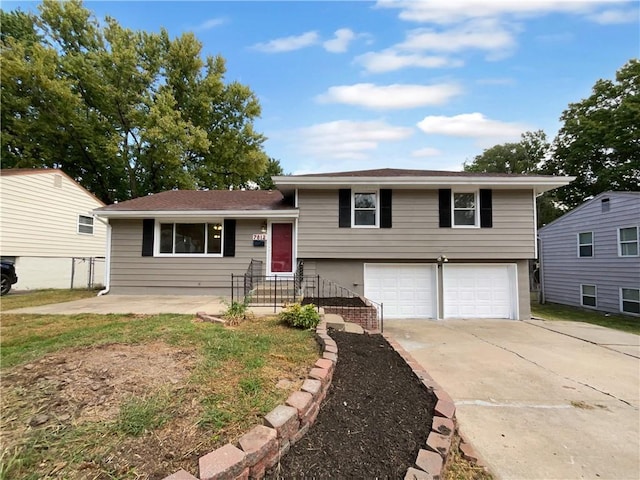 tri-level home featuring a garage