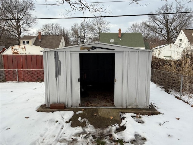 view of snow covered structure