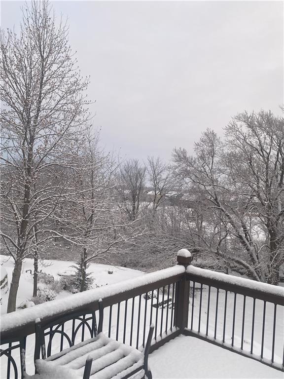 view of snow covered deck