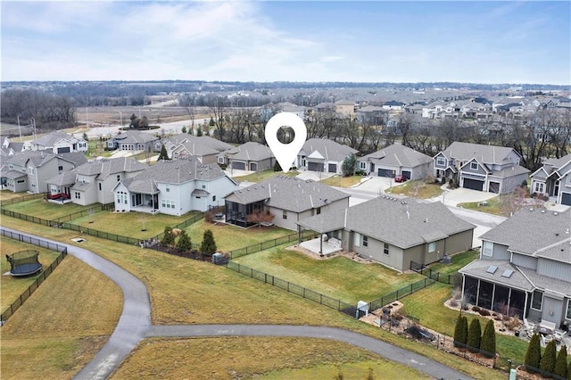 aerial view featuring a residential view