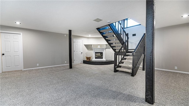 exercise room with carpet floors