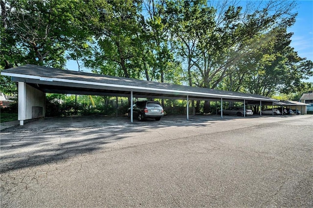 view of covered parking lot