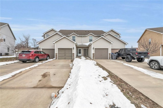 view of front of house with a garage