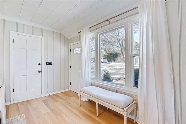 entrance foyer with light wood-type flooring