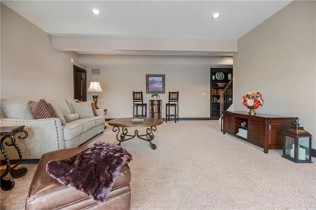 view of carpeted living room