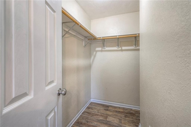 spacious closet with wood finished floors