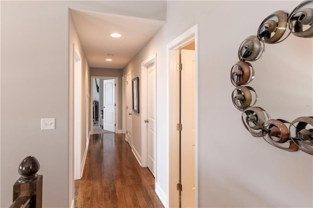 hall featuring dark hardwood / wood-style flooring