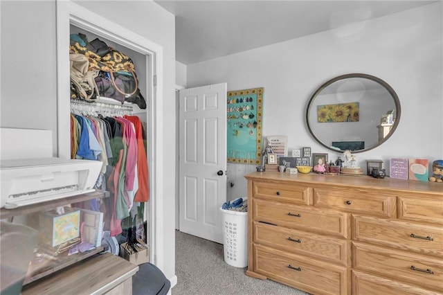 carpeted bedroom featuring a closet