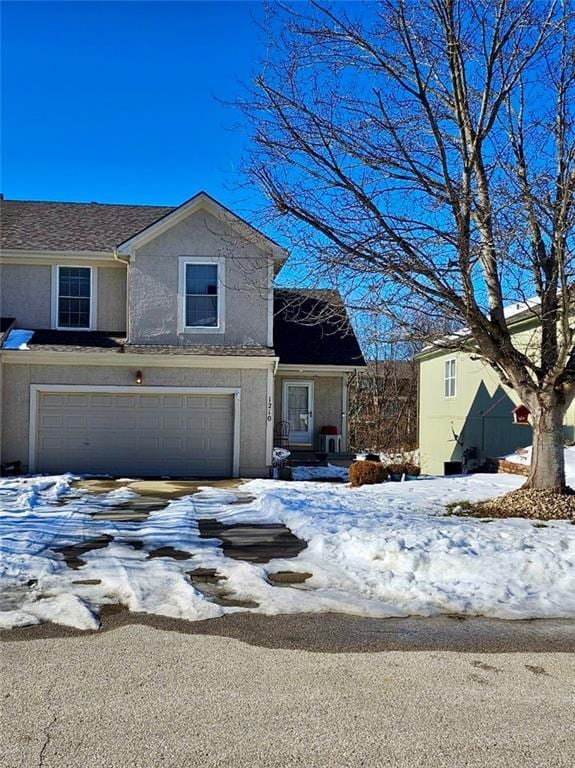 view of front of home with a garage