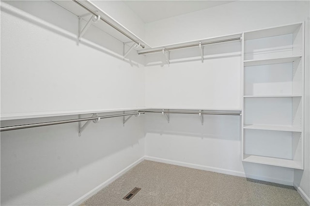 walk in closet with carpet flooring