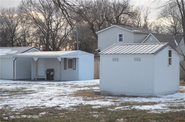 view of snowy exterior