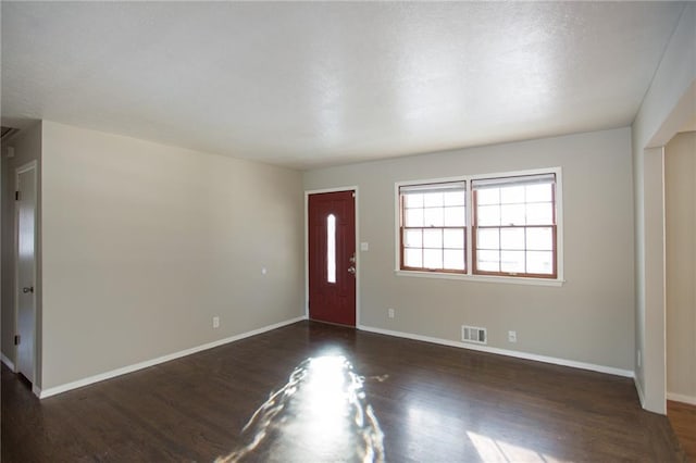 foyer featuring dark wood-type flooring