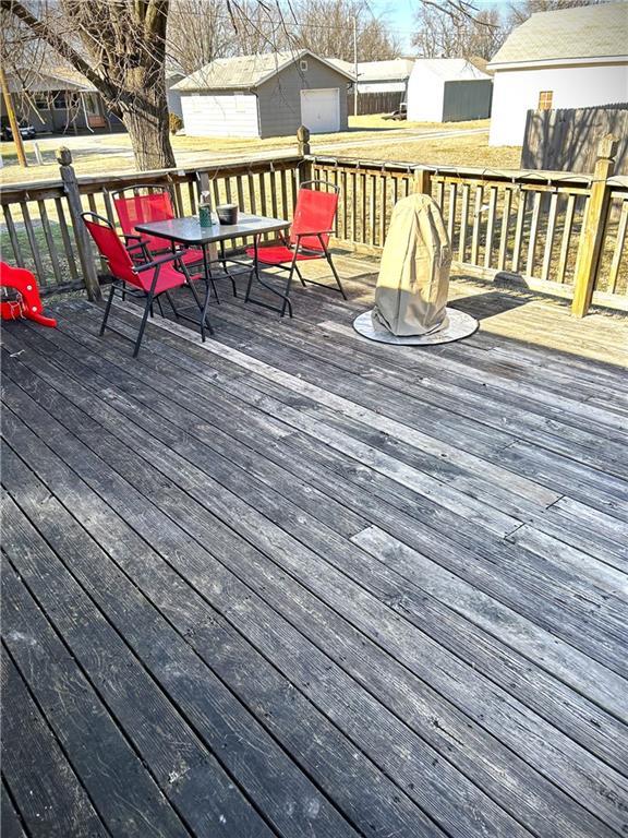 deck with a storage unit