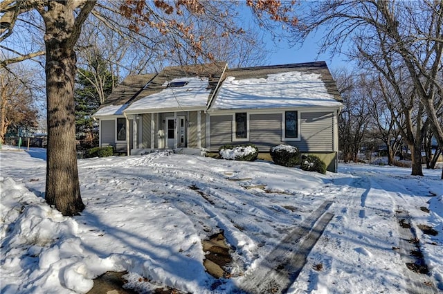 view of single story home