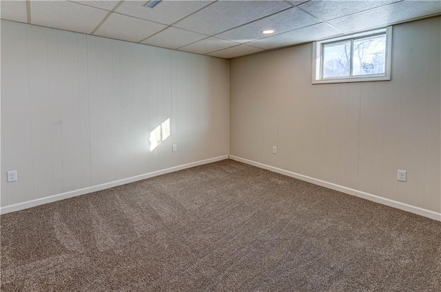 basement with carpet