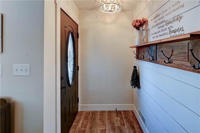 interior space with hardwood / wood-style floors