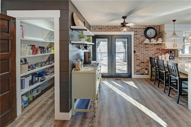 interior space with french doors